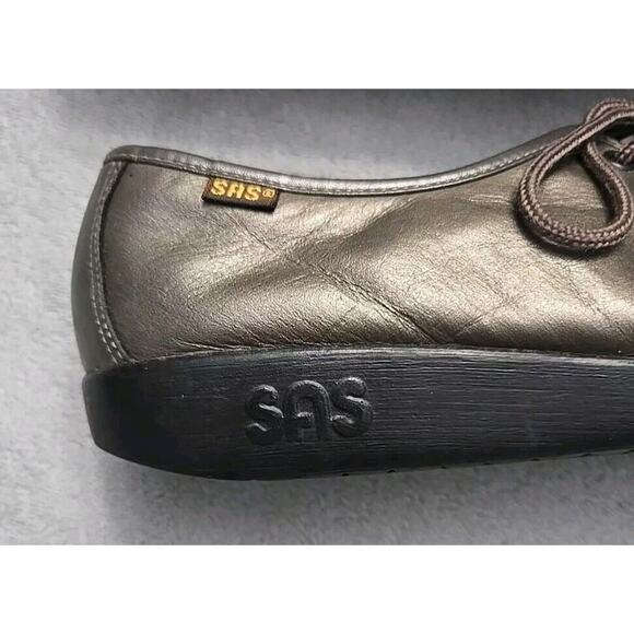 SAS Tripad Metallic Pewter Grey Siesta Lace-up Casual Moc Shoes, size 7 Narrow - Picture 5 of 11